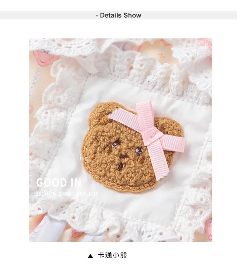 2023 Baby Girls Lolita Summer Dress Cute Bear Bow Birthday Princess Dresses Fashion Kids Children Clothes Tutu Vestidos