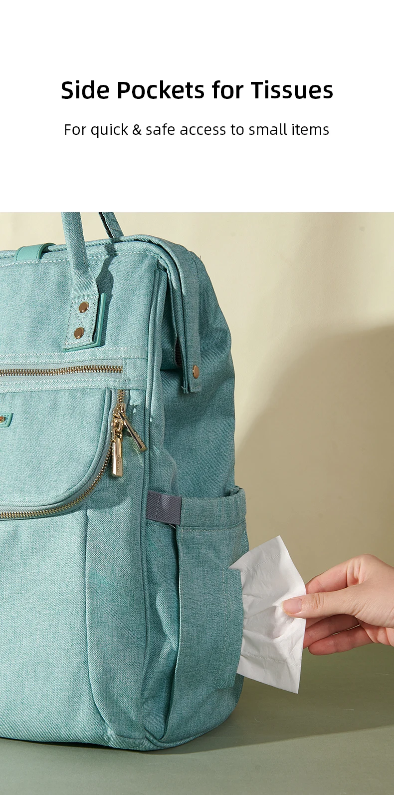 Sunveno Portable Diaper Bag Backpack Multifunction Travel Backpack Maternity Baby Changing Bags Large Capacity