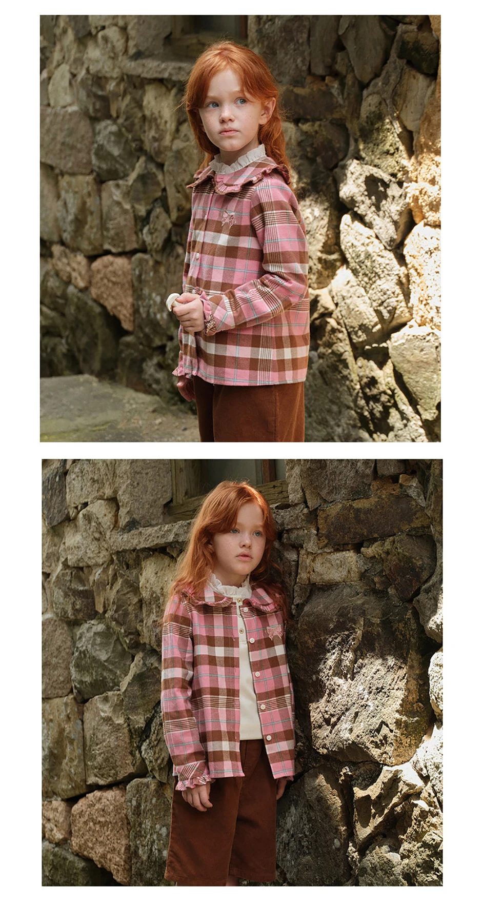 Dave Bella Children's Plaid Autumn Spring Shirt Girls Casual Outdoor Long Sleeve Blouse Tops Formal Party Clothes DK3253679