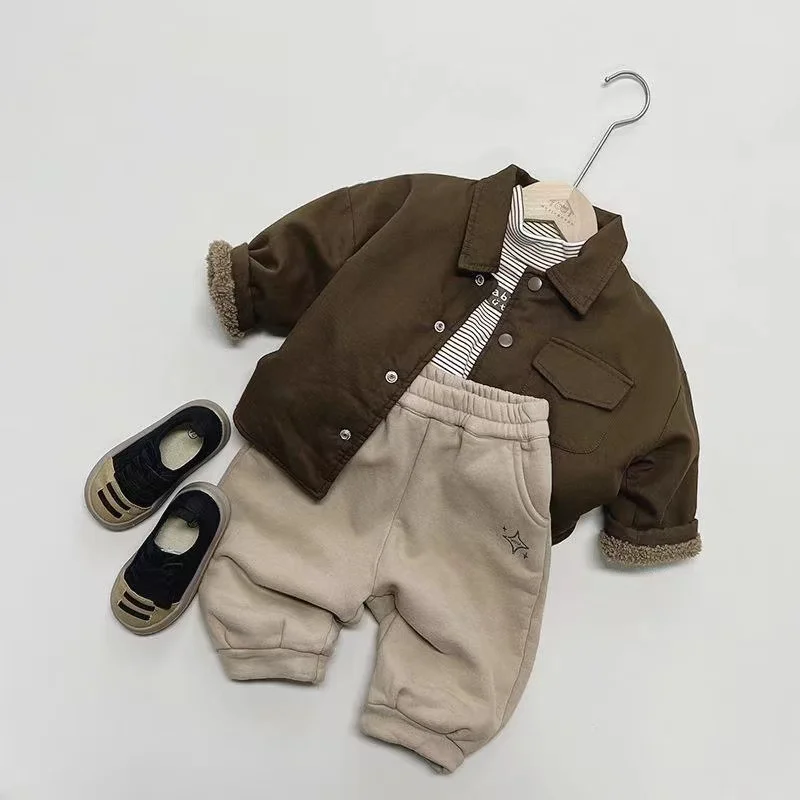 New Boy Jackets Fleece Kids Coats Fashion Children Outerwear Winter Autumn