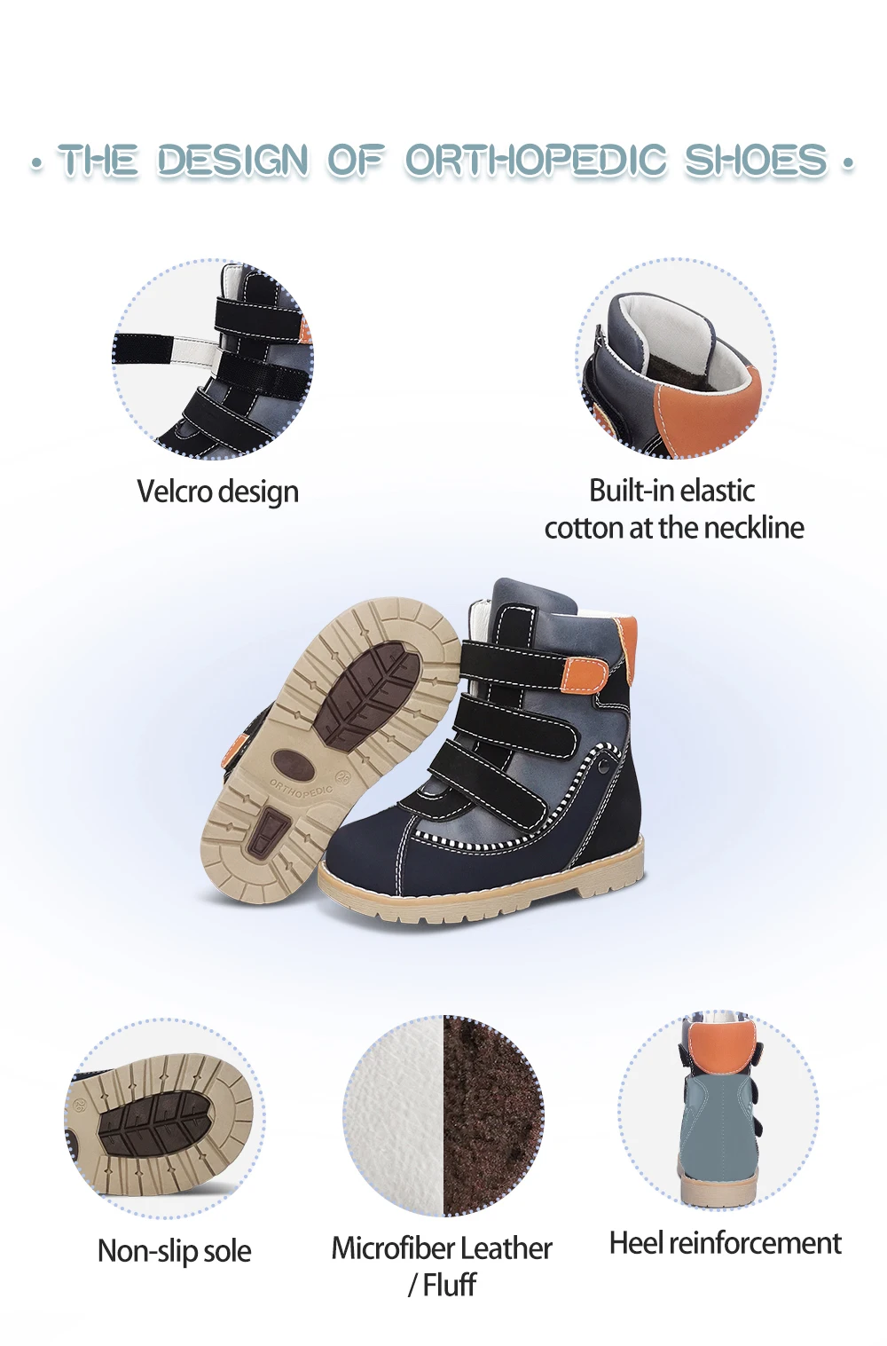 Kids Boys High Top Boots Orthopedic Shoes For Children Toddler New Cow Leather Girls Clubfoot Black Medical Orthotics Footwear