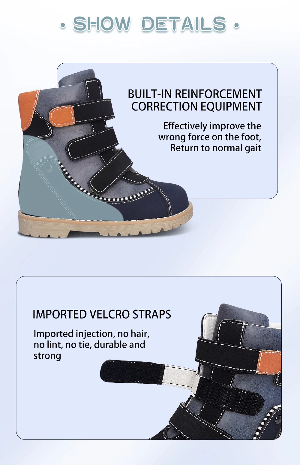 Kids Boys High Top Boots Orthopedic Shoes For Children Toddler New Cow Leather Girls Clubfoot Black Medical Orthotics Footwear