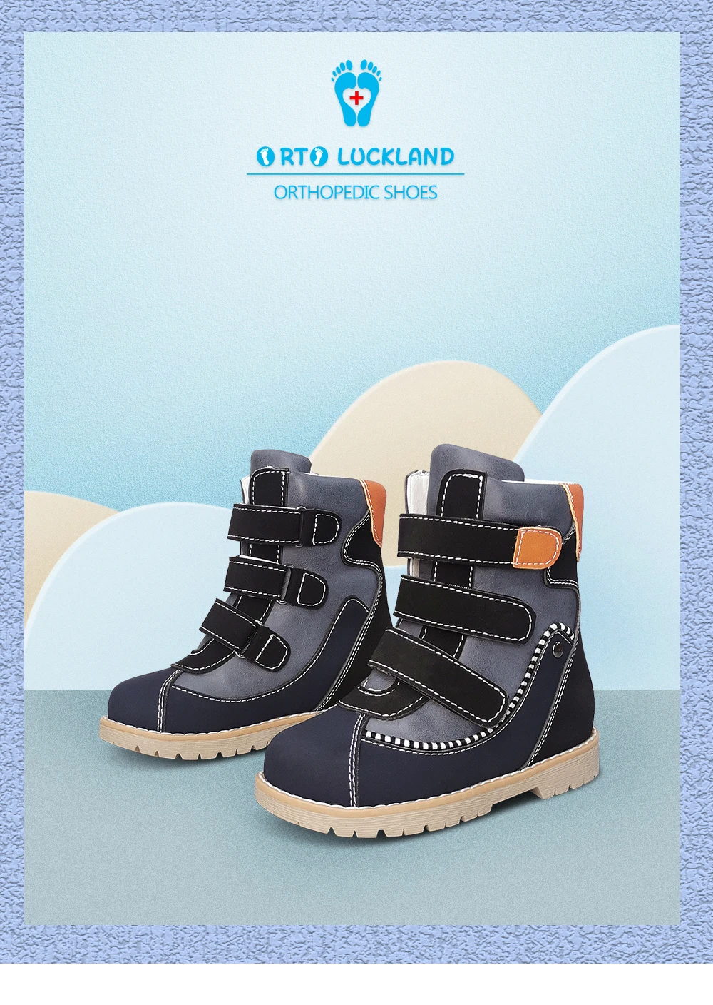 Kids Boys High Top Boots Orthopedic Shoes For Children Toddler New Cow Leather Girls Clubfoot Black Medical Orthotics Footwear