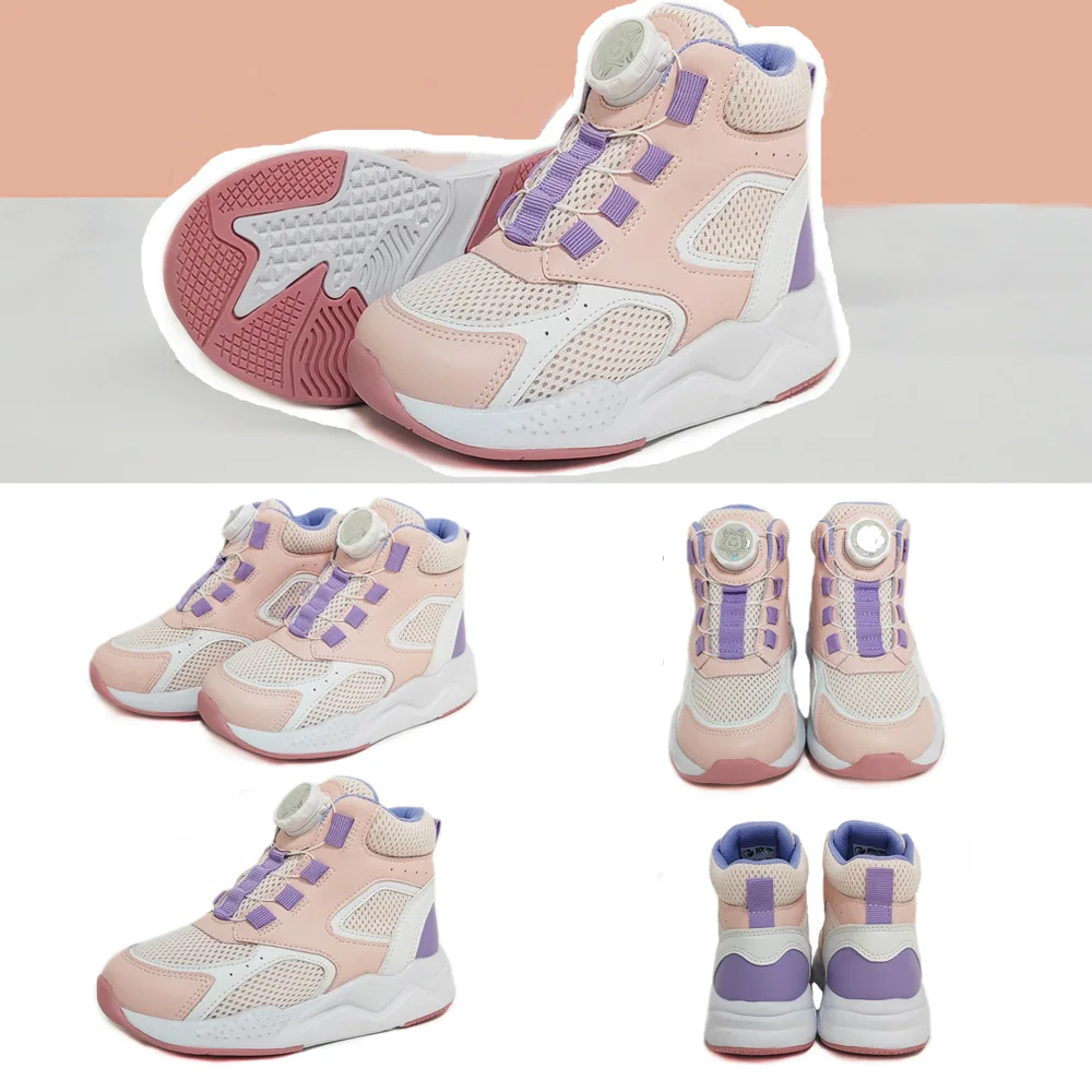 Ortoluckland Girls Casual Shoes Children Mesh Orthopedic Tiptoe Footwear Kids Elastic Band Flatfoot Sneakers