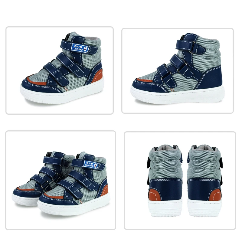 Ortoluckland Children Sneakers Kids Boys Leather Mesh Orthopedic Shoes Toddler Baby Girls Tiptoe Arch Support Soles Footwear