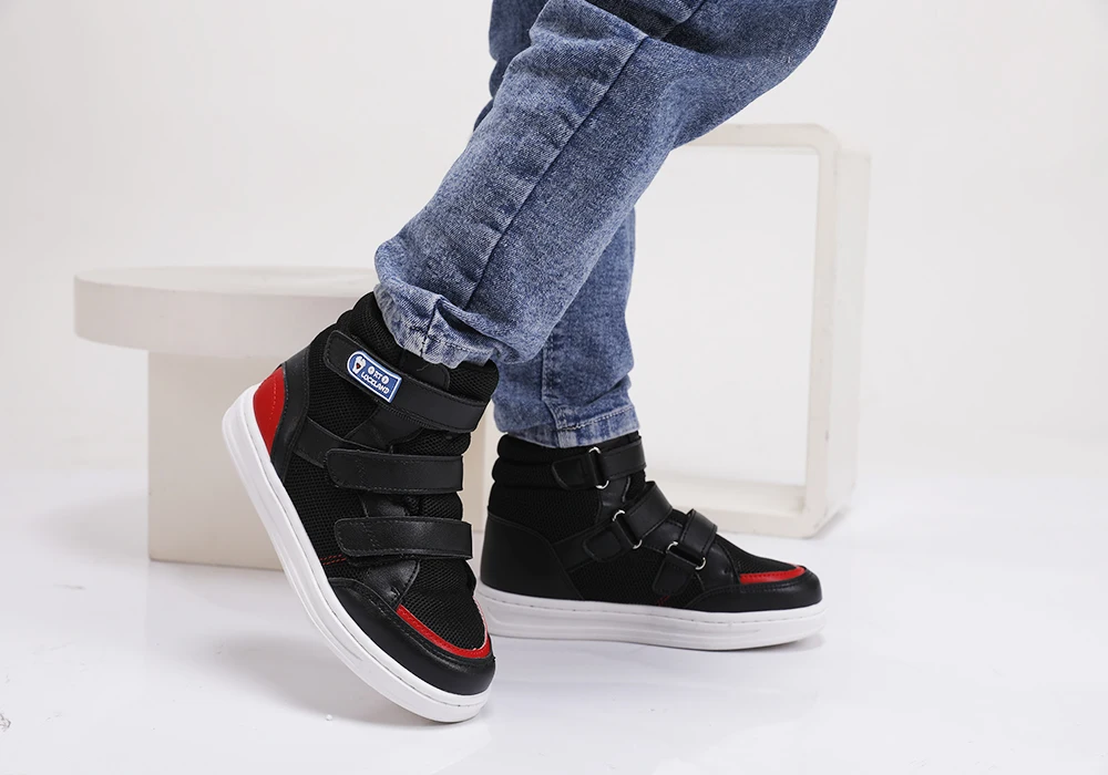 Ortoluckland Children Sneakers Kids Boys Leather Mesh Orthopedic Shoes Toddler Baby Girls Tiptoe Arch Support Soles Footwear