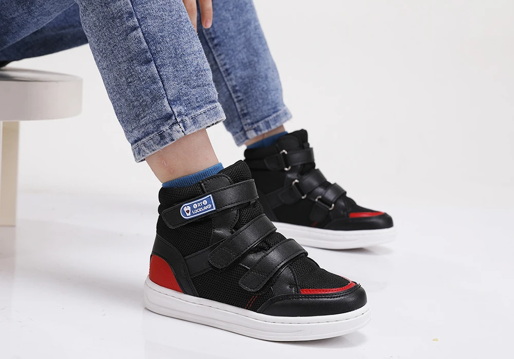 Ortoluckland Children Sneakers Kids Boys Leather Mesh Orthopedic Shoes Toddler Baby Girls Tiptoe Arch Support Soles Footwear