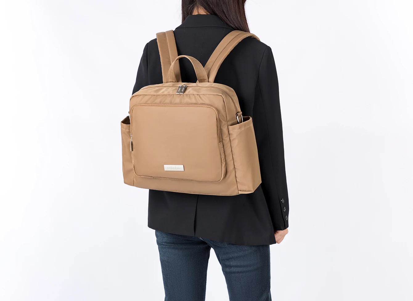 Soboba 2023 New Diaper Bags for Mother Waterproof Large Capacity Solid Polyester Diaper Backpacks Travel Bag for Newborn Baby