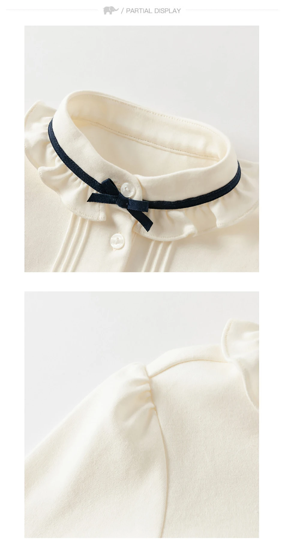 Dave Bella Children's Autumn New Girl's Long Sleeve Shirt Girls White Shirt Gentle Kids Elegant Pure Cotton Top Party DB3253132