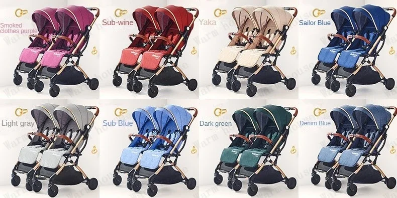 Twins baby stroller, can sit or lie down Portable folding baby stroller Detachable Double stroller baby carriage