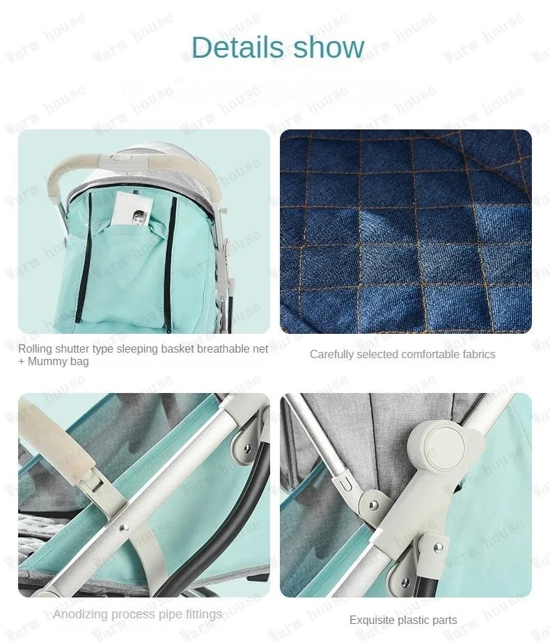 Twins baby stroller, can sit or lie down Portable folding baby stroller Detachable Double stroller baby carriage