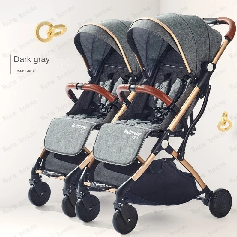 Twins baby stroller, can sit or lie down Portable folding baby stroller Detachable Double stroller baby carriage