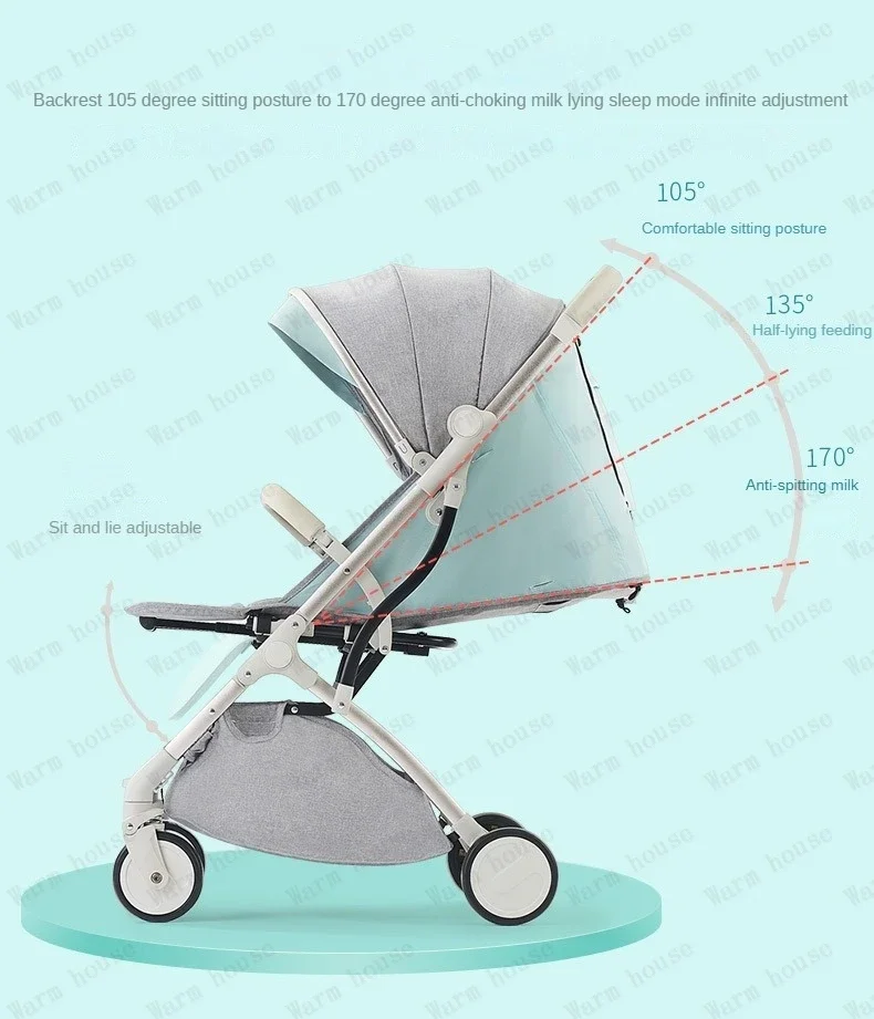 Twins baby stroller, can sit or lie down Portable folding baby stroller Detachable Double stroller baby carriage