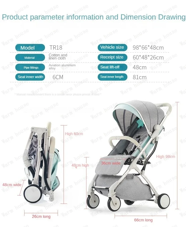Twins baby stroller, can sit or lie down Portable folding baby stroller Detachable Double stroller baby carriage
