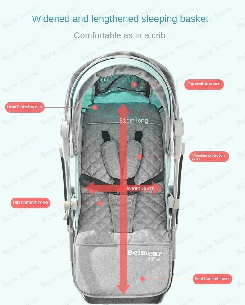 Twins baby stroller, can sit or lie down Portable folding baby stroller Detachable Double stroller baby carriage