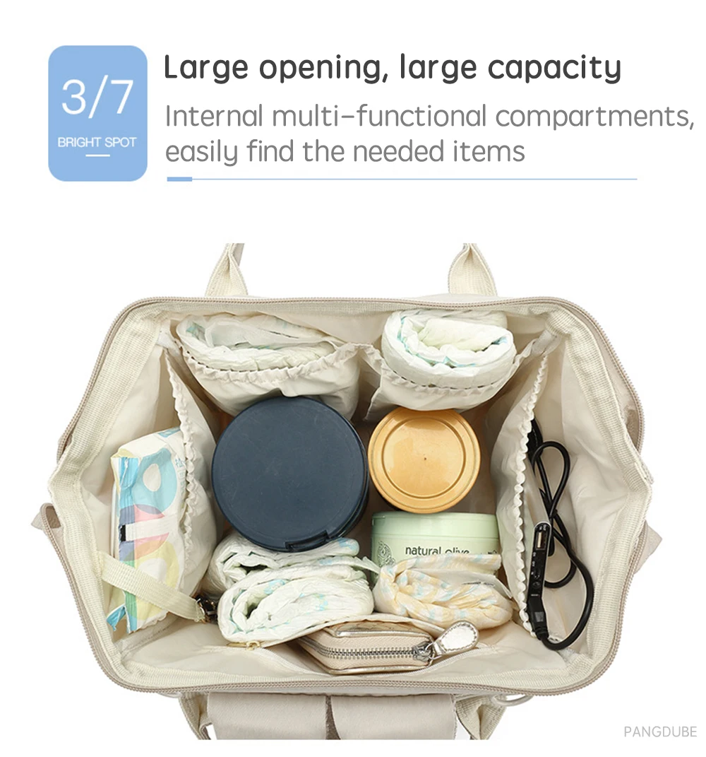 PANGDUBE Diaper Bag Backpack for Maternity Moms Baby Nappy Bag with Stroller Hooks Waterproof Large Capacity Travel Mommy Bag