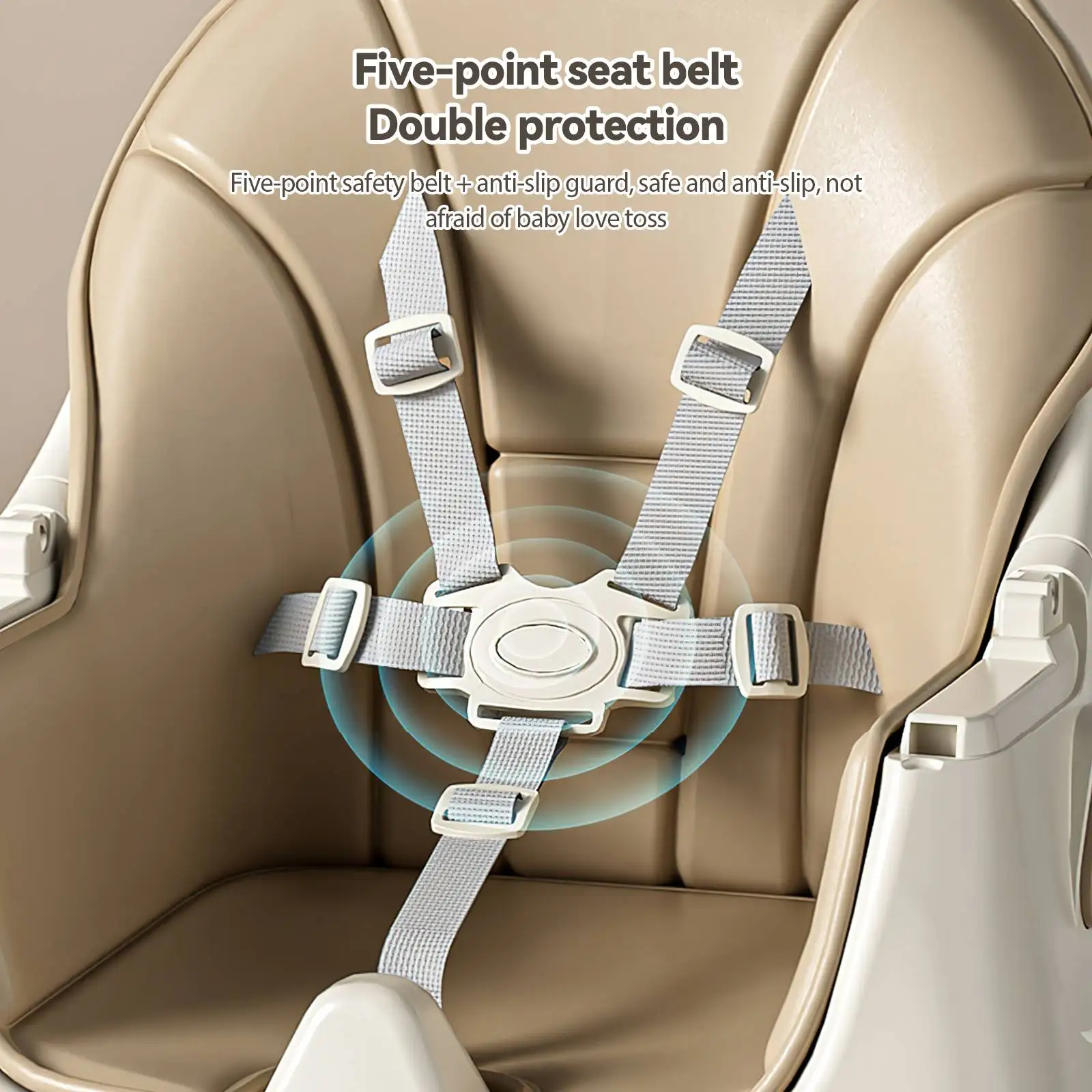 OWJHE Multi-functional folding Baby Seat Toddler Eating Chair Baby High Chair for Dinner Baby Feeding Chair with 4 Wheels