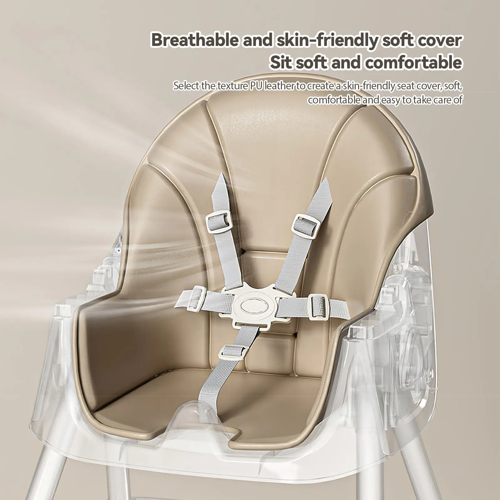 OWJHE Multi-functional folding Baby Seat Toddler Eating Chair Baby High Chair for Dinner Baby Feeding Chair with 4 Wheels