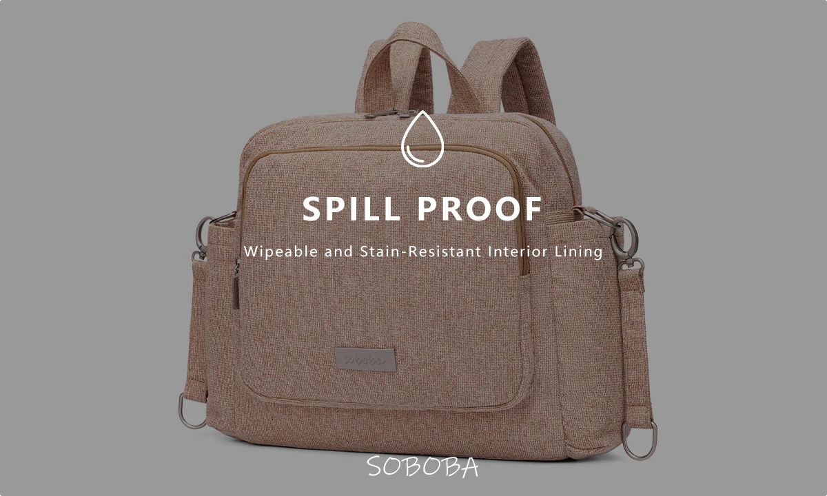 Soboba Women's Diaper Backpack Large Capacity with Stroller-Hanging Straps Portable Light Nappy Changing Bag for Babies