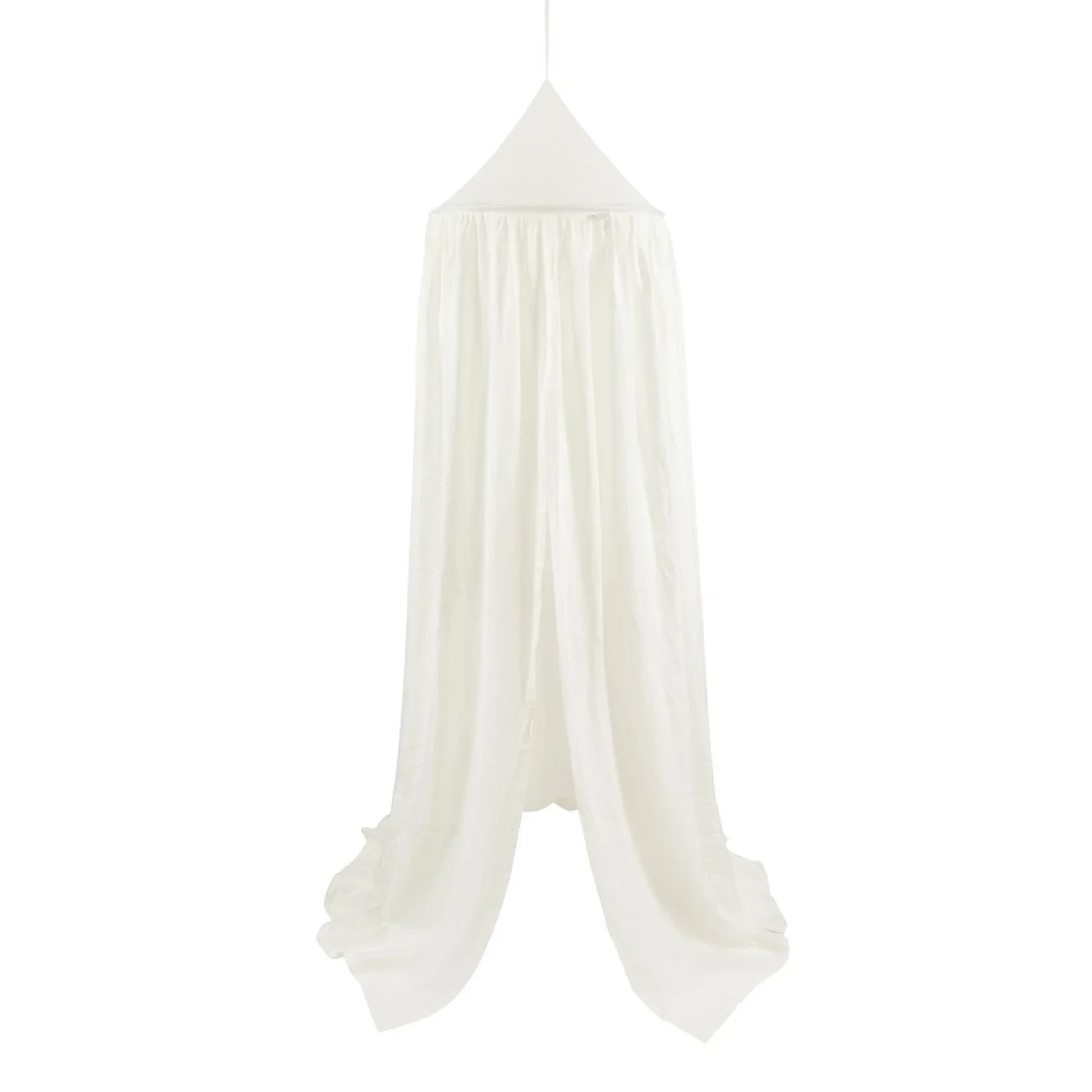 Kids Bed Canopy Cotton Linen Cover Net Baby Crib Reading Nook Curtain Nursery Room Decor Hideaway Hanging Round Tent