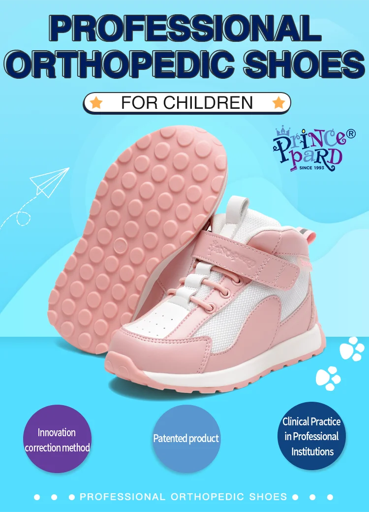 Princepard Kids Orthopedic Shoes, Arch Support Corrective Sneakers for Girls and Boys Correct Flat Feet and Tiptoe Walking