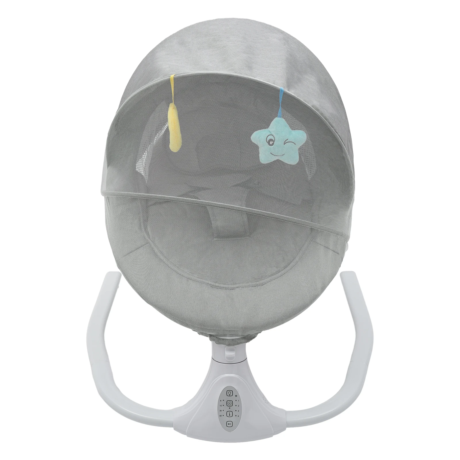 Gray Floor-mounted Automatic Swing Electric Baby Rocking Chair Three-point Harness Holds for Babies Aged 0 To 18 Months