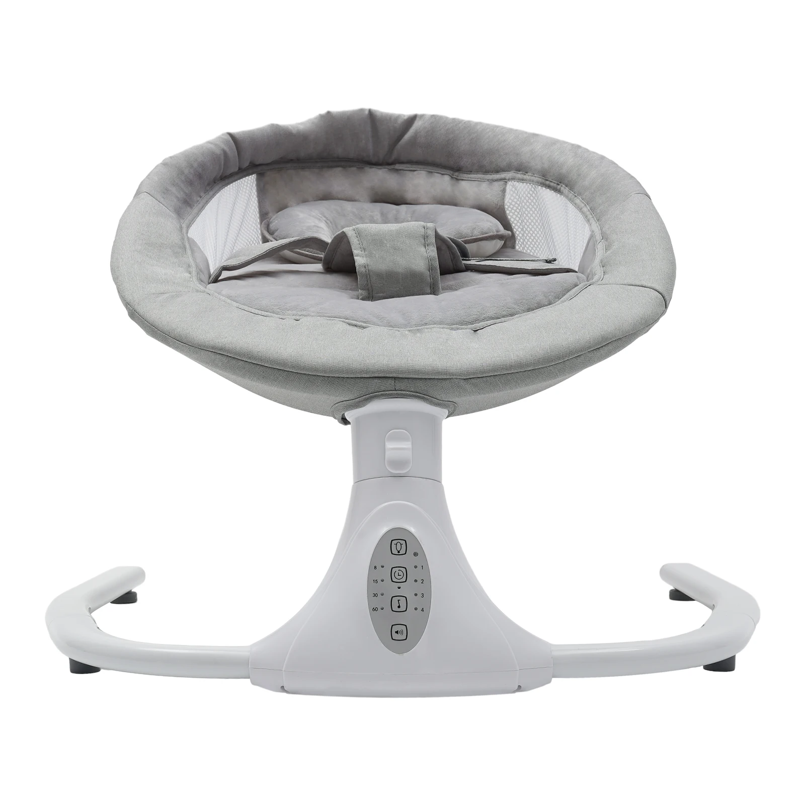 Gray Floor-mounted Automatic Swing Electric Baby Rocking Chair Three-point Harness Holds for Babies Aged 0 To 18 Months