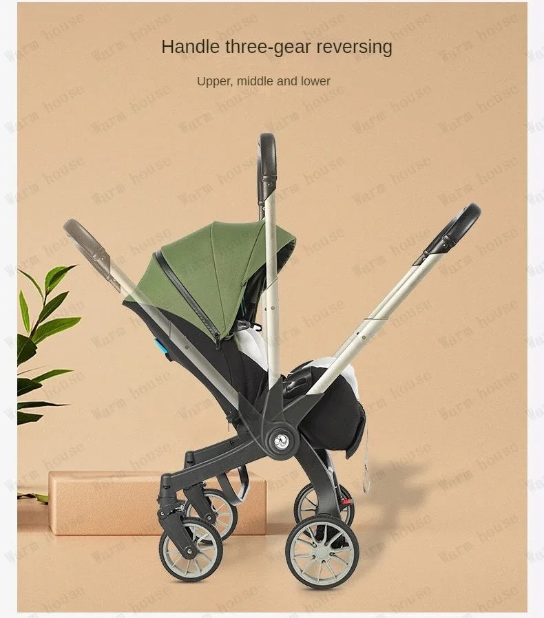 EU STOCK 4 In1 Baby Stroller Multifunctional Newborn Baby Carriage Foldable Basket Type Seat Lightweight Travel Pram Car Seat