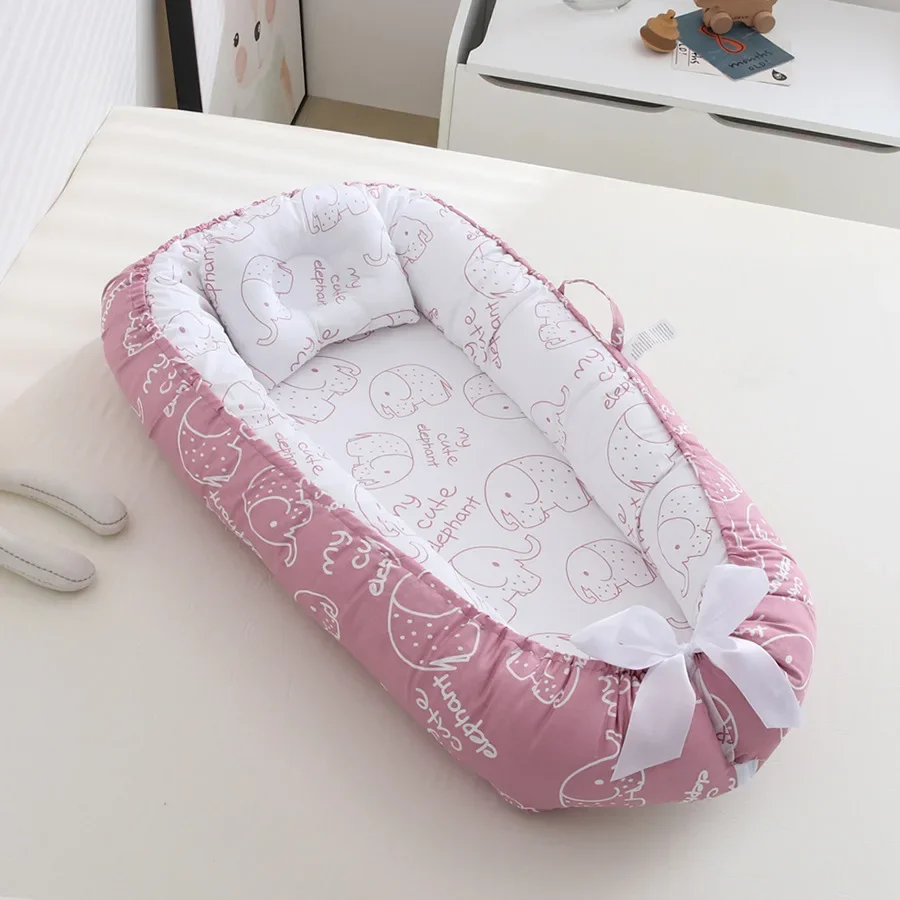 Baby Lounger for Newborn Soft Cotton Newborn Lounger Pillow Cover for 0-24 Months Portable Nest Sleeper Cover for Infant