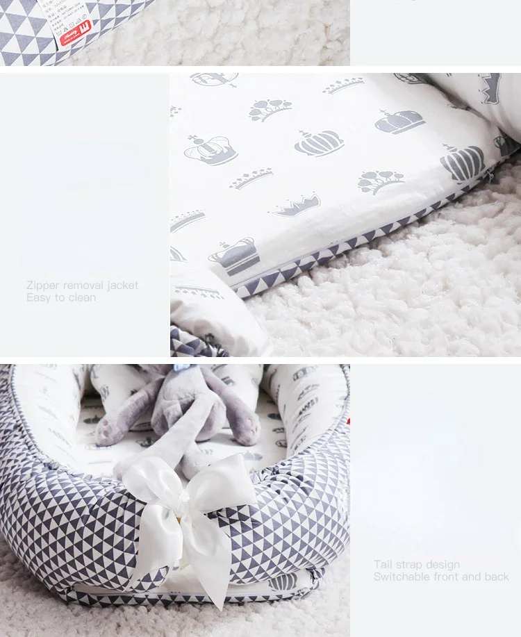 Baby Lounger for Newborn Soft Cotton Newborn Lounger Pillow Cover for 0-24 Months Portable Nest Sleeper Cover for Infant