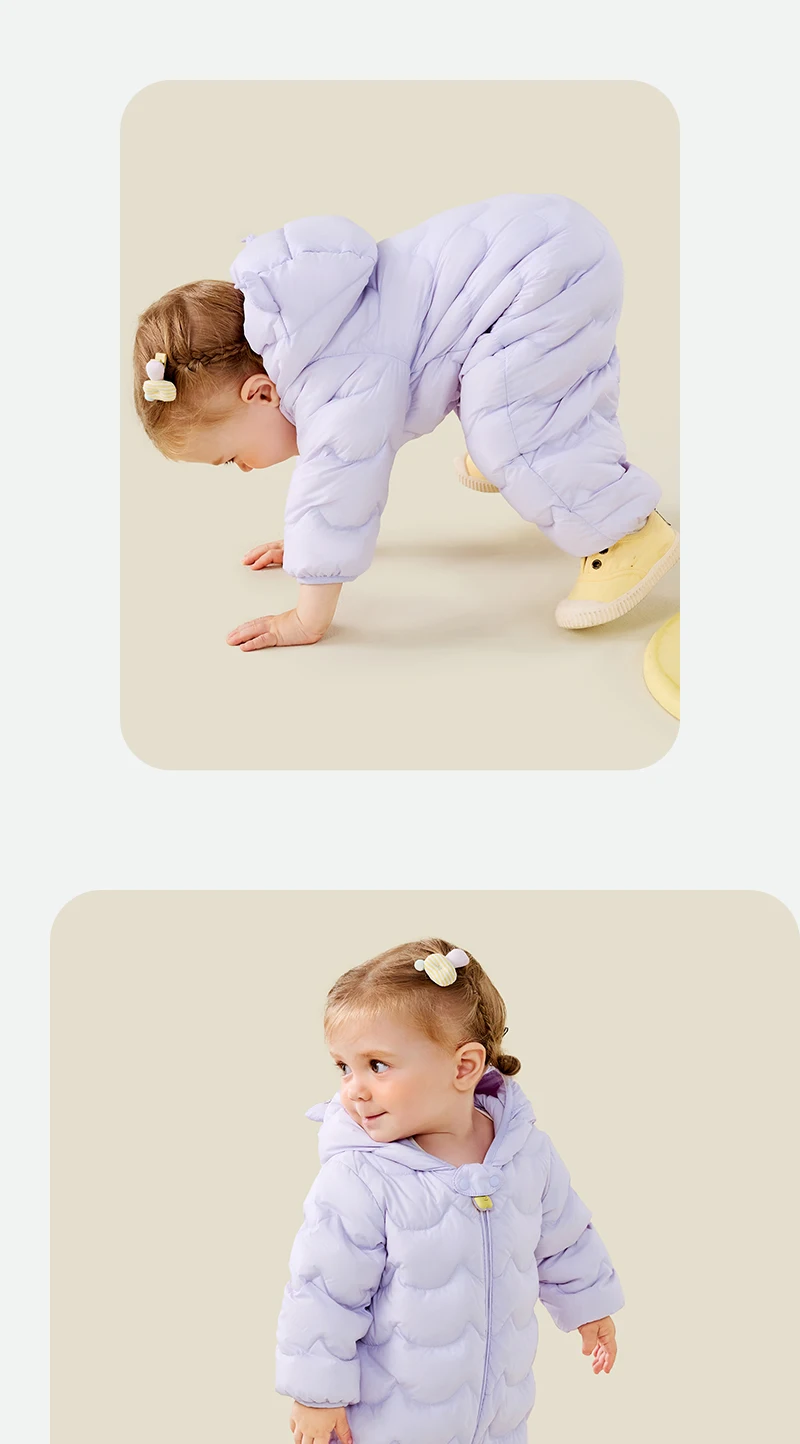 Mini Bala Kids Down Romper Winter Windproof Waterproof Cute Warm Jumpsuit