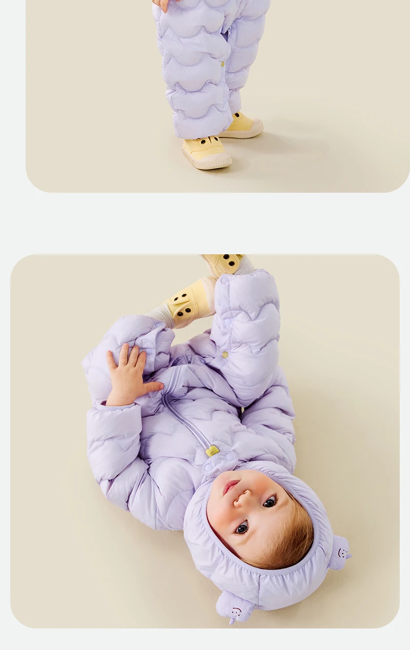 Mini Bala Kids Down Romper Winter Windproof Waterproof Cute Warm Jumpsuit