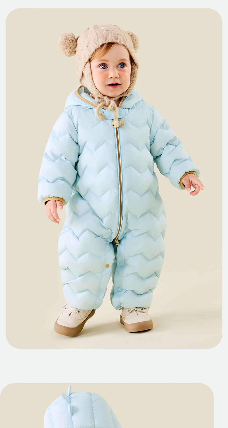 Mini Bala Kids Down Romper Winter Windproof Waterproof Cute Warm Jumpsuit