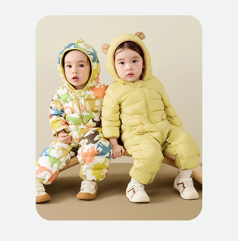 Mini Bala Kids Down Romper Winter Windproof Waterproof Cute Warm Jumpsuit