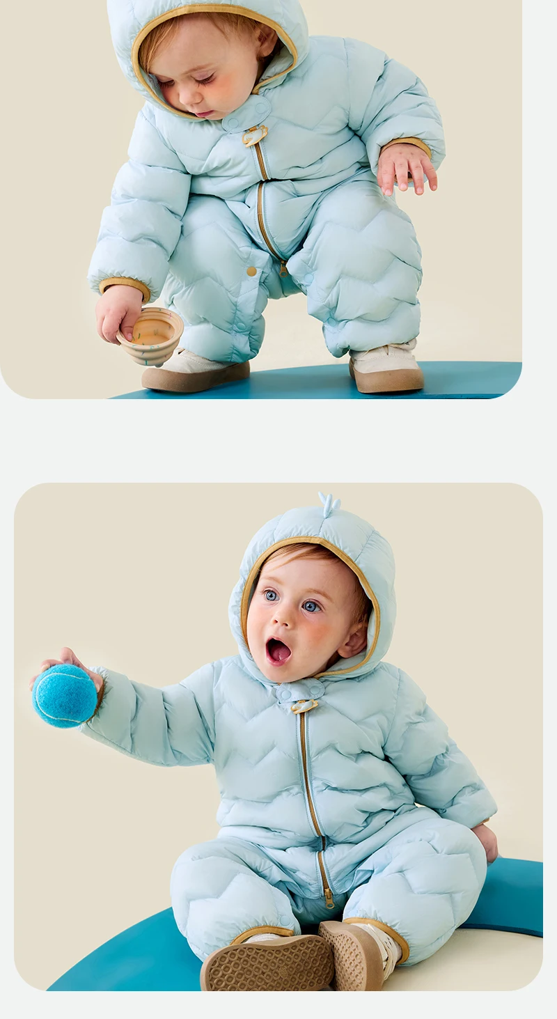 Mini Bala Kids Down Romper Winter Windproof Waterproof Cute Warm Jumpsuit