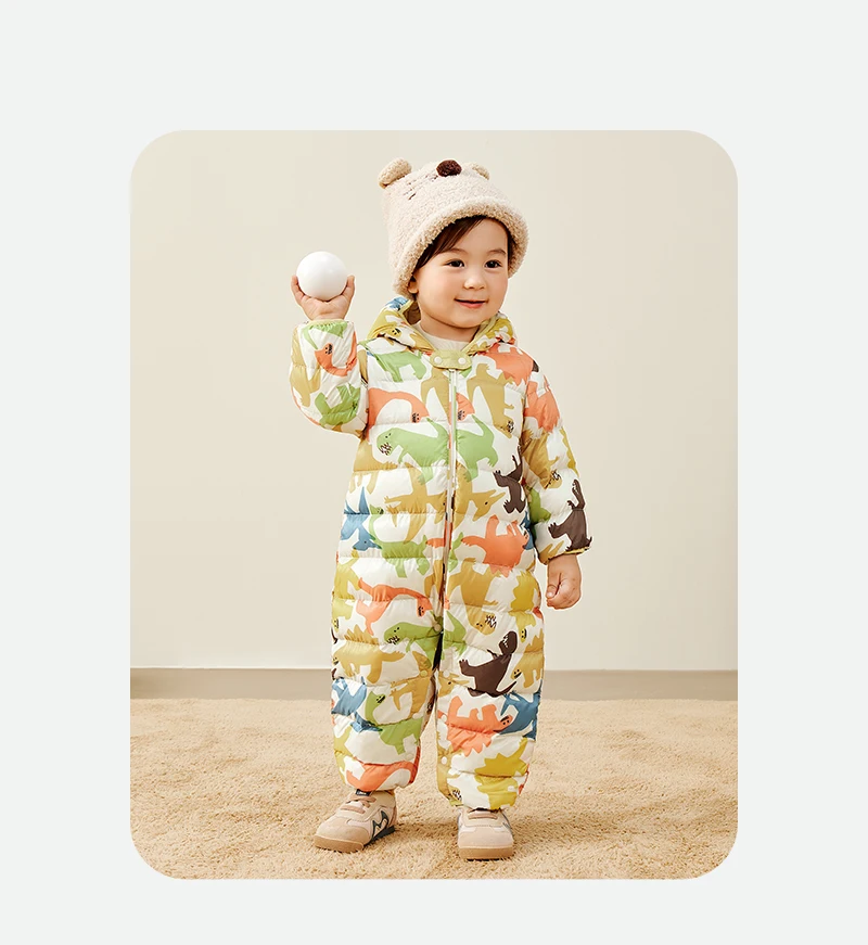 Mini Bala Kids Down Romper Winter Windproof Waterproof Cute Warm Jumpsuit