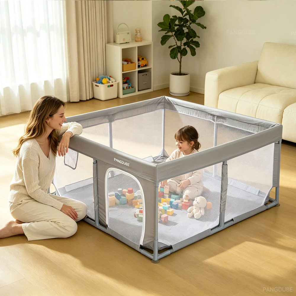 PANGDUBE 5-Sizes Option Baby Playpen Children Playground with Foam Protector Baby Safety Fence Kids Ball Pit Playpen for Babies