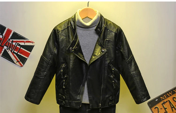 Luxury Kids Children Spring Autumn Leather Jacket for Tweens Girls Casual PU Coat Black Red Pink Color Leather Clothing 2-14 Y