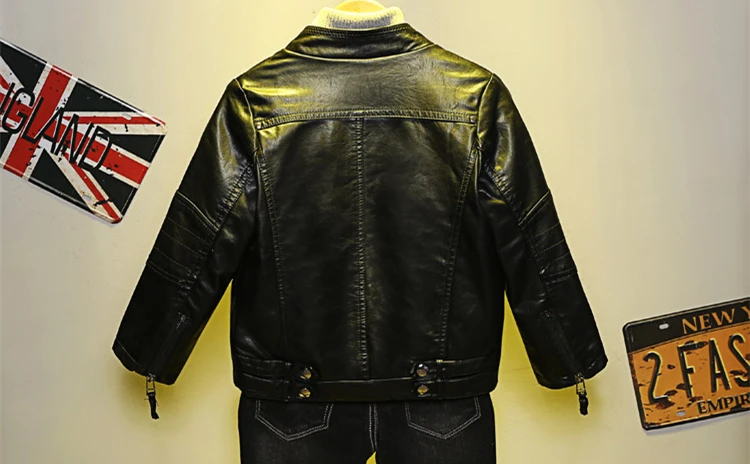 Luxury Kids Children Spring Autumn Leather Jacket for Tweens Girls Casual PU Coat Black Red Pink Color Leather Clothing 2-14 Y