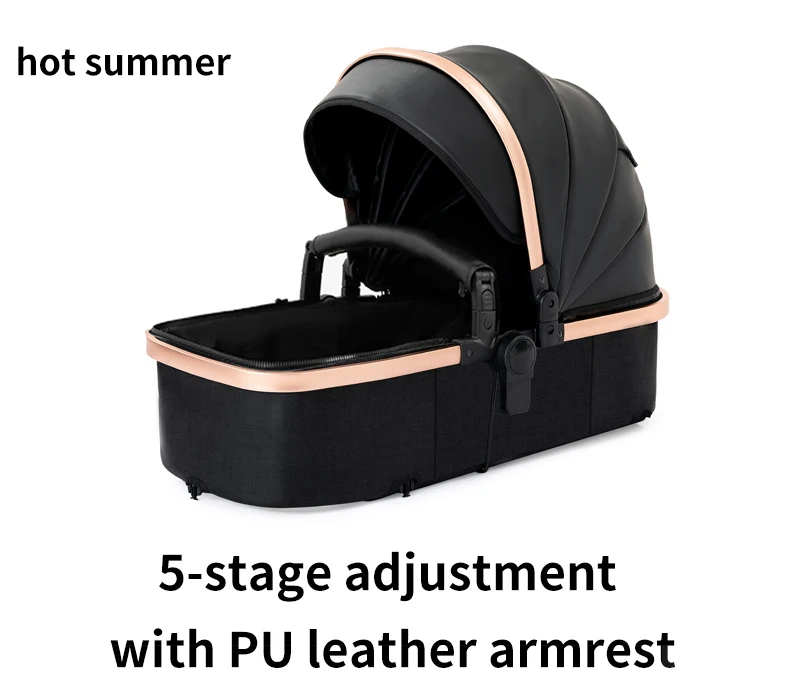 Baby Stroller 3 in 1 with Car Seat Newborn Baby Stroller Luxury Baby Carriage Travel System Foldable Reversible Pram Baby Cart Portable Pushchair Infant Carrier Bassinet for Newborns and Toddlers Can Sit Can Lie Compact Fold Four Wheel EVA Wheels
