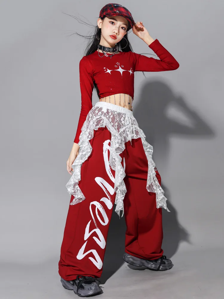 Girls Hip Hop Crop Top Colorful Cargo Pants Children Costumes Kids Streetwear Jazz K-pop Street Dance Girl Group Clothes Sets
