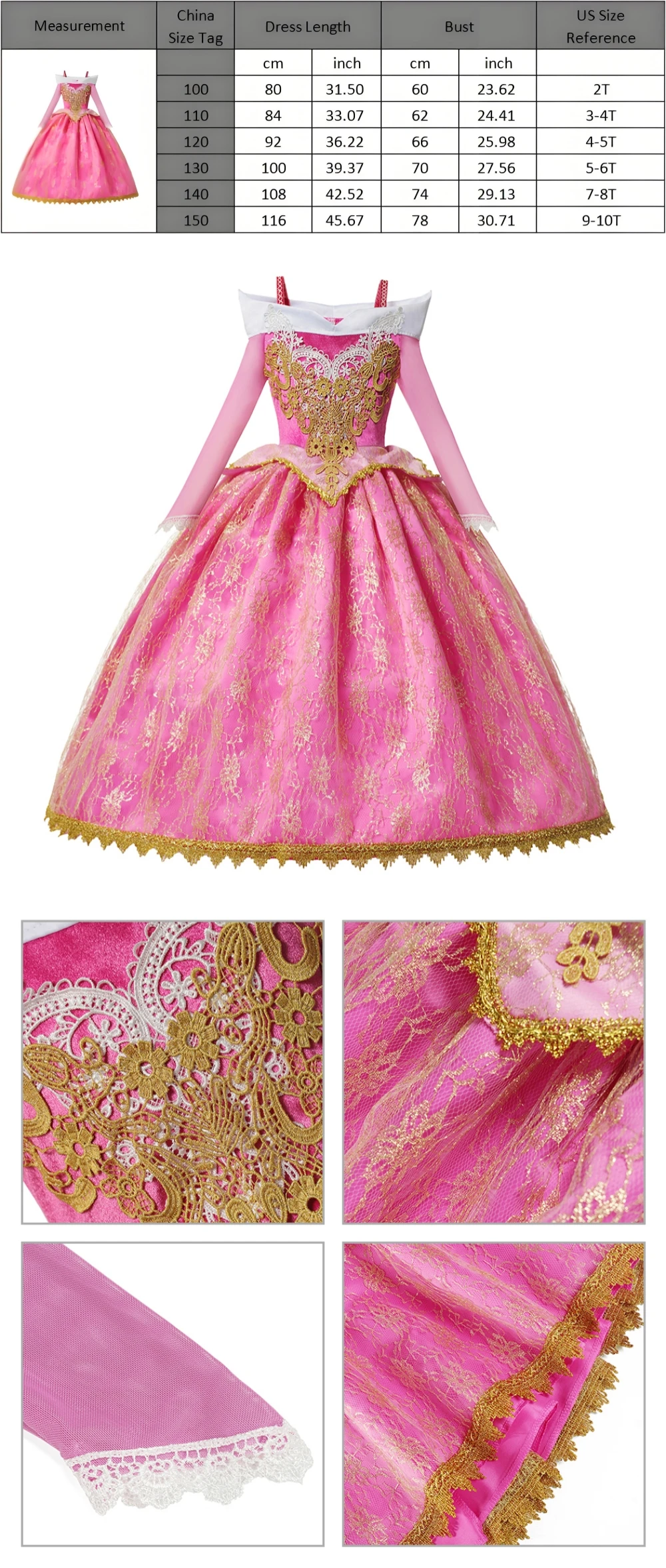 Muababy Fairy Tale Princess Gown for Girls Holiday Party Costume Halloween Carnival Outfit Kids Aurora Elsa Style 2-8Y Vestido