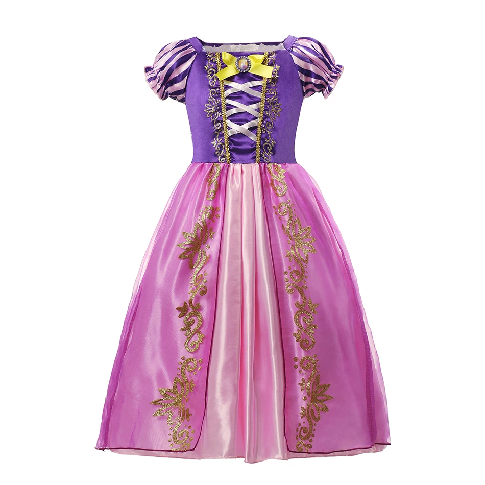Muababy Fairy Tale Princess Gown for Girls Holiday Party Costume Halloween Carnival Outfit Kids Aurora Elsa Style 2-8Y Vestido