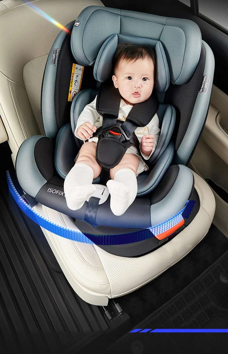 Baby Car Seat ISOFIX 360 Rotating Child Safety Seat for 0-12 Years Car Seat Baby Newborn Infant Toddler Child Car Seat Reclining Forward Reverse Mounting Five Point Belt Side Impact Protection Adjustable Headrest Support Leg Kids Car Seats Booster