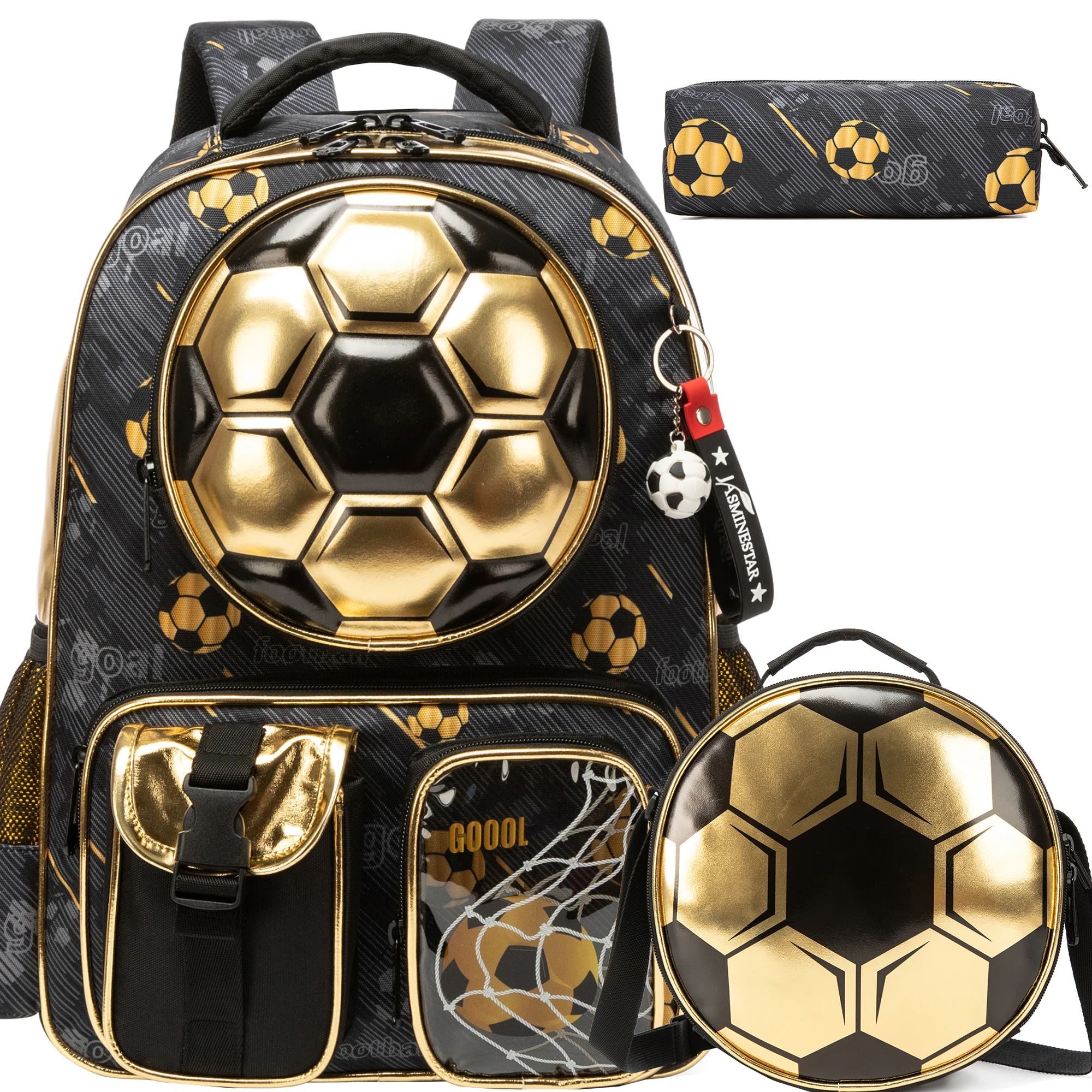 Boys Backpack Set with Lunch Bag & Pencil Case, School Backpack for Elementary & Middle School Boys, Casual Travel Daypack