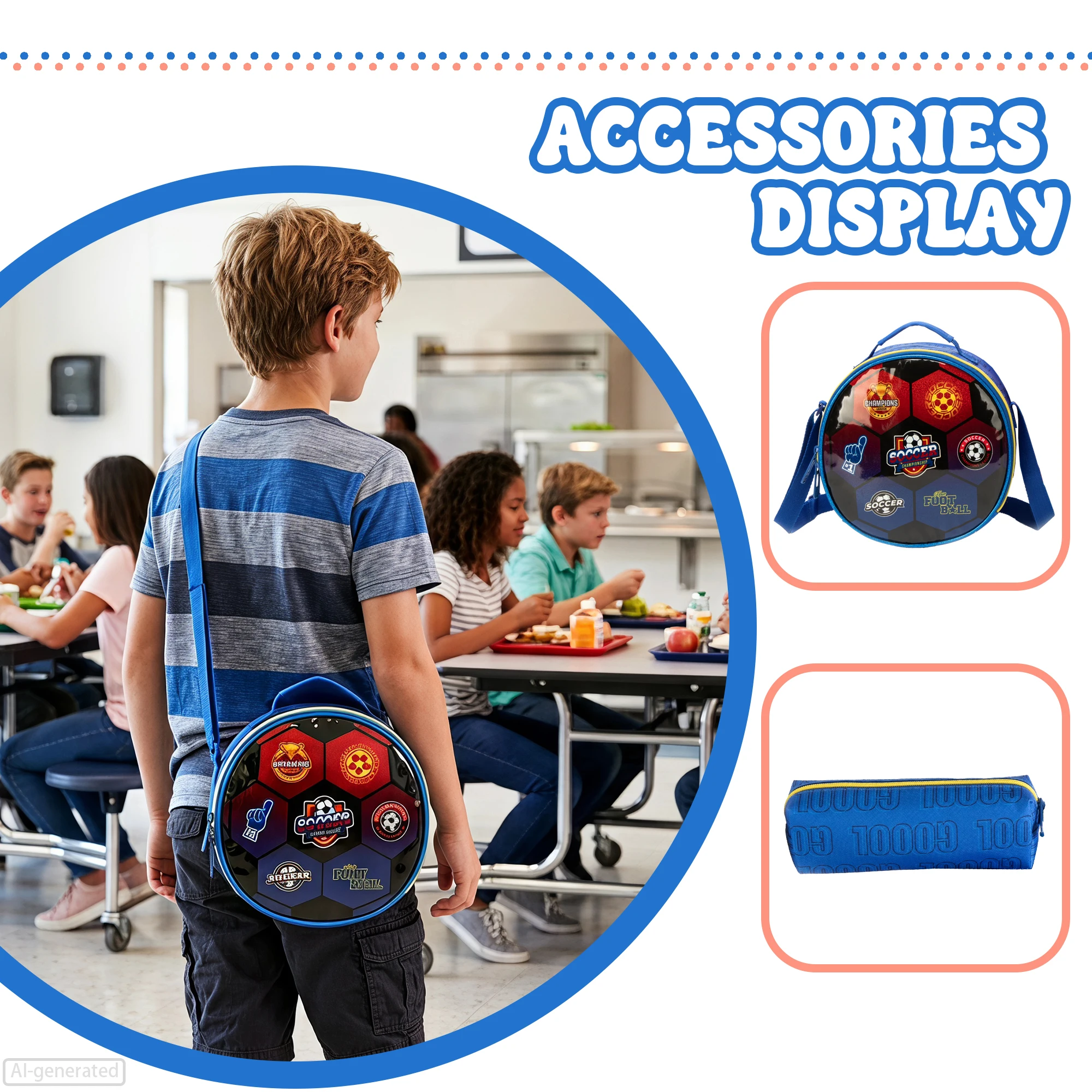 Boys Backpack Set with Lunch Bag & Pencil Case, School Backpack for Elementary & Middle School Boys, Casual Travel Daypack