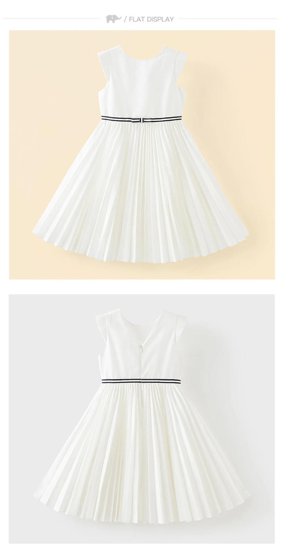 Dave Bella Girls White Summer Princess Dresses Children Sleeveless Party Pleated Dress Sweet Outdoor Clothes DK2261618