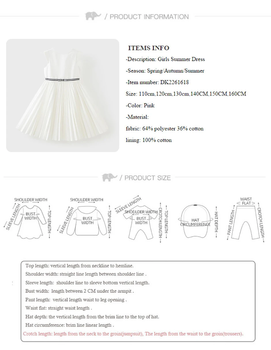 Dave Bella Girls White Summer Princess Dresses Children Sleeveless Party Pleated Dress Sweet Outdoor Clothes DK2261618