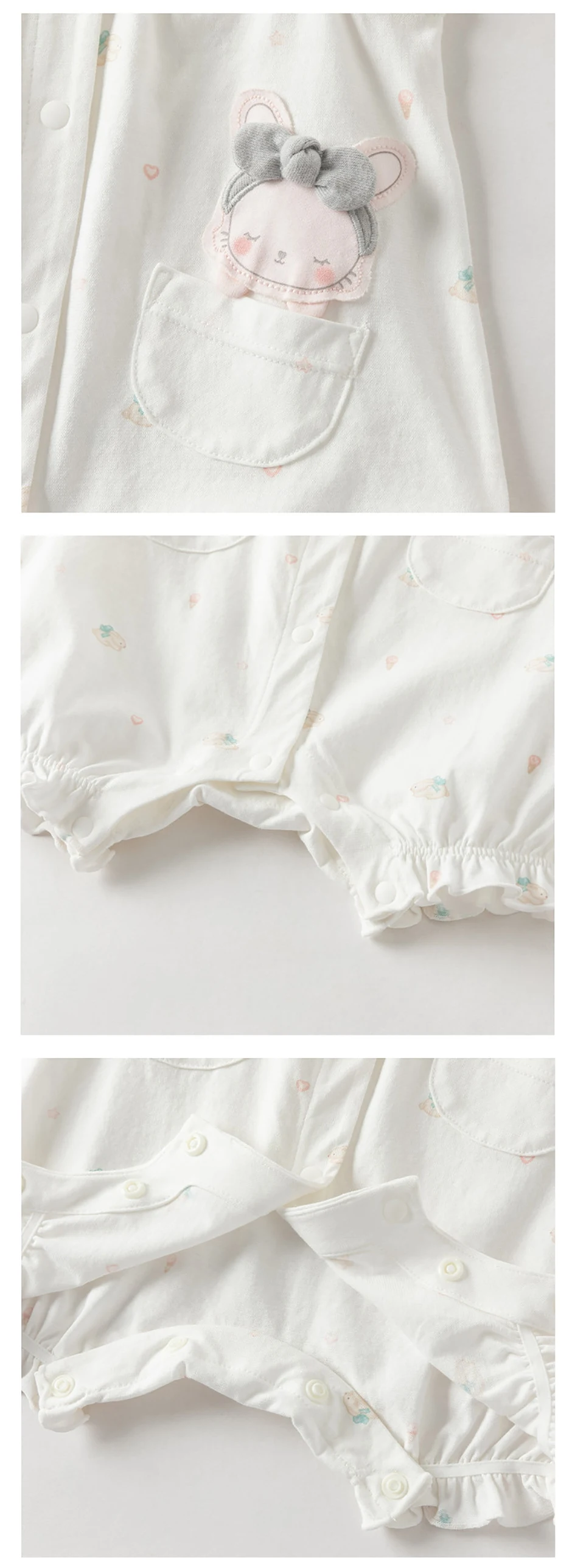 Dave Bella Newborn Creeper with Headband Summer Girs Cartoon Romper Print Sweet Baby Princess Jumpsuit DB2262063