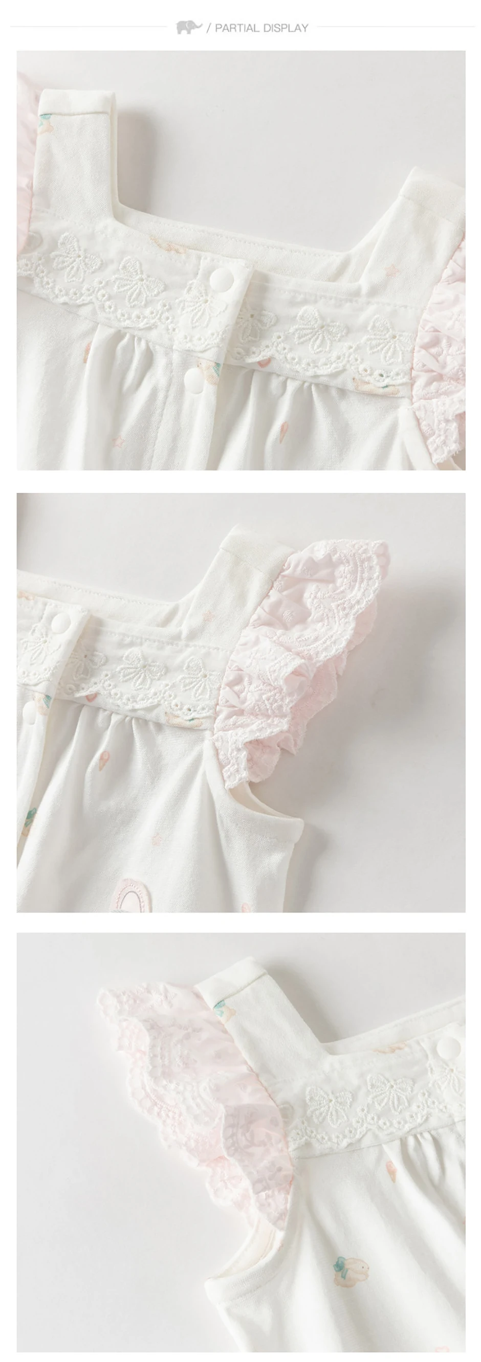 Dave Bella Newborn Creeper with Headband Summer Girs Cartoon Romper Print Sweet Baby Princess Jumpsuit DB2262063